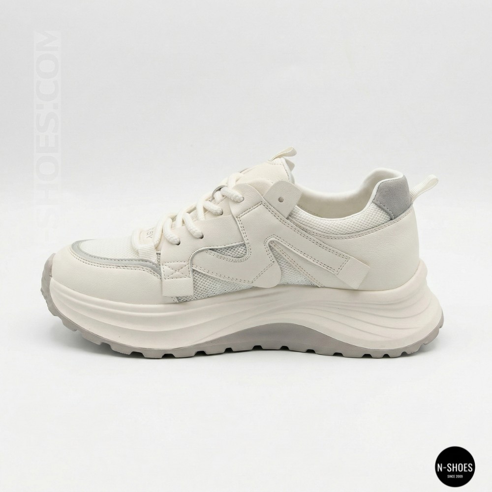 Білі жіночі кросівки Allsy Lonza 206898 yr10-1 (white-grey) 6162 у стилі Chunky Sneakers