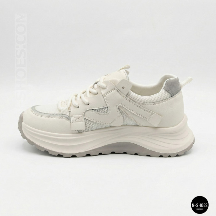 Белые женские кроссовки Allsy Lonza 206898 yr10-1 (white-grey) 6162 в стиле Chunky Sneakers