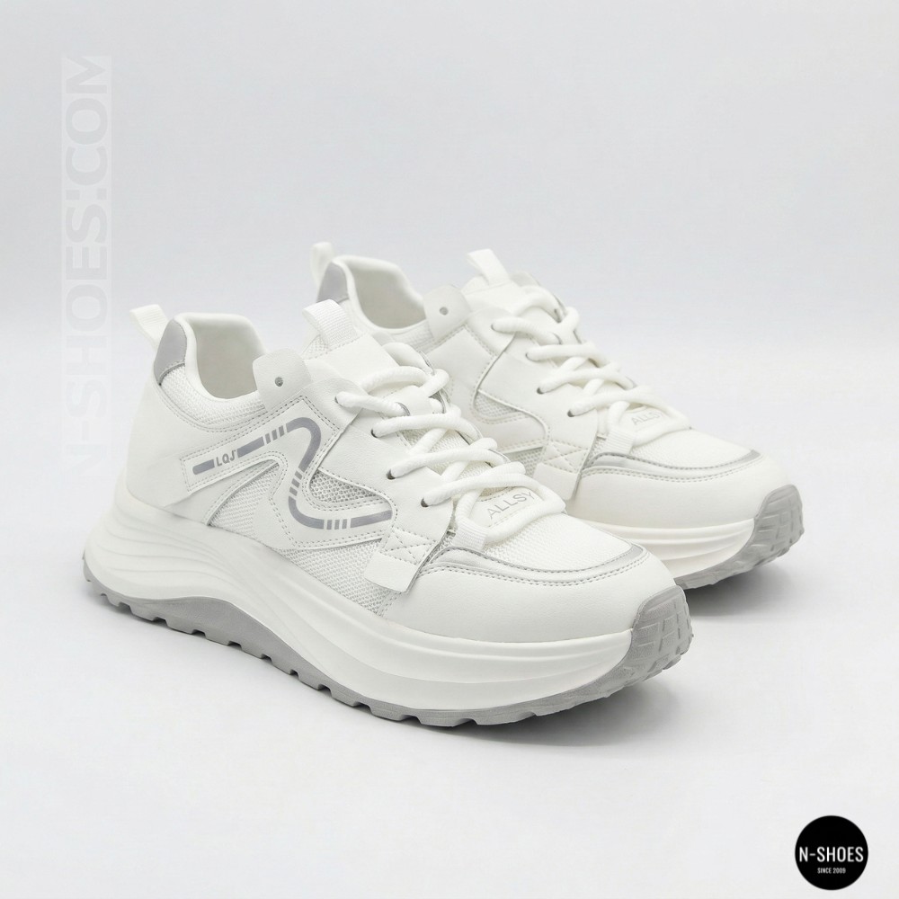 Білі жіночі кросівки Allsy Lonza 206898 yr10-1 (white-grey) 6162 у стилі Chunky Sneakers