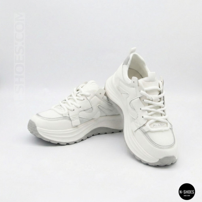 Белые женские кроссовки Allsy Lonza 206898 yr10-1 (white-grey) 6162 в стиле Chunky Sneakers