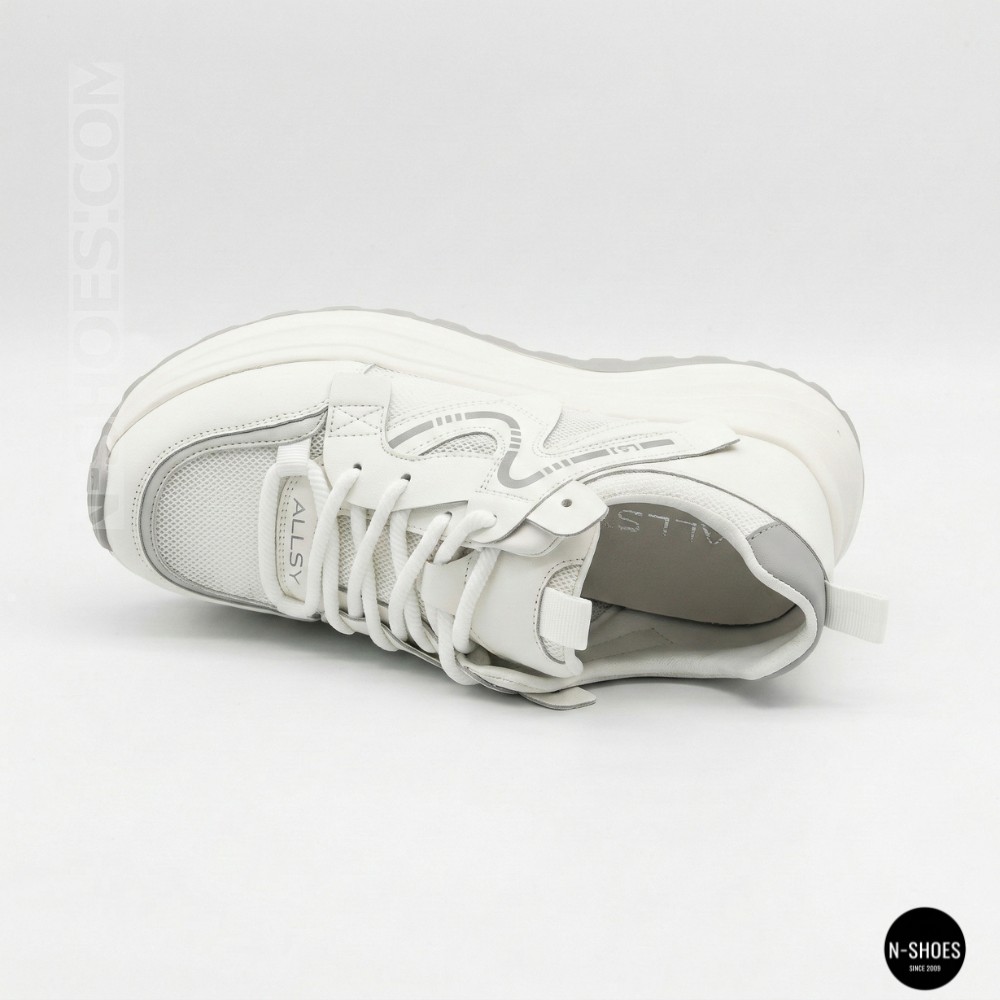 Білі жіночі кросівки Allsy Lonza 206898 yr10-1 (white-grey) 6162 у стилі Chunky Sneakers