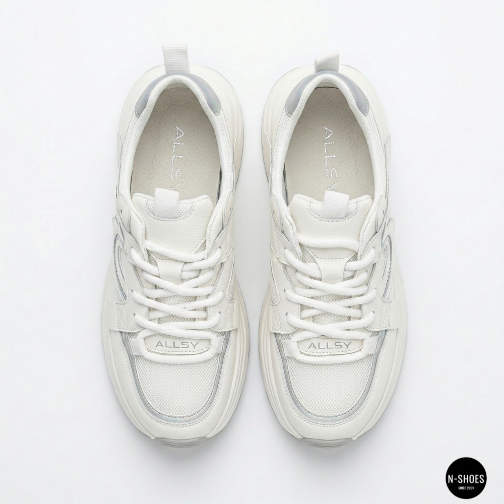 Білі жіночі кросівки Allsy Lonza 206898 yr10-1 (white-grey) 6162 у стилі Chunky Sneakers