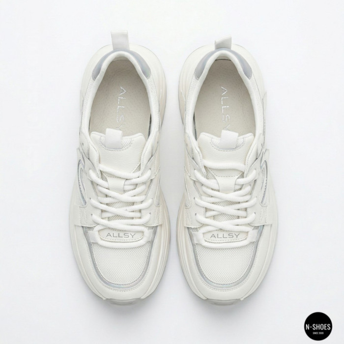 Белые женские кроссовки Allsy Lonza 206898 yr10-1 (white-grey) 6162 в стиле Chunky Sneakers