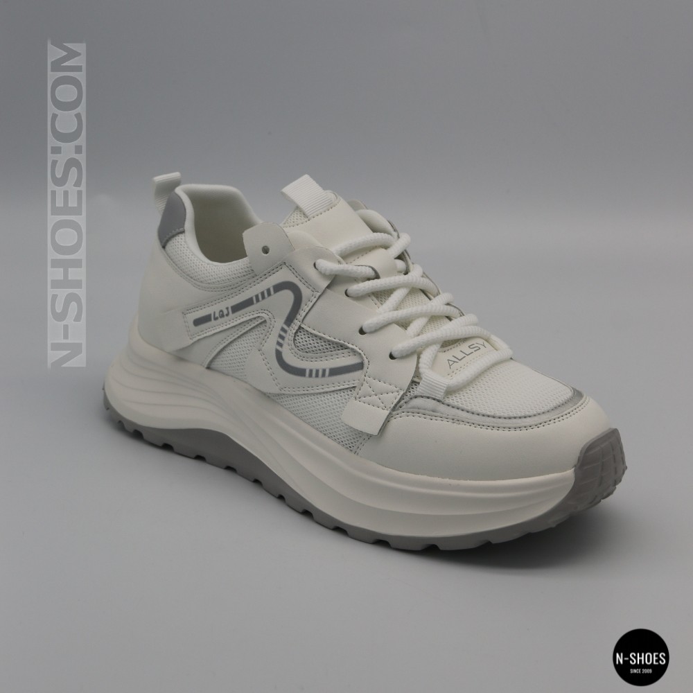 Білі жіночі кросівки Allsy Lonza 206898 yr10-1 (white-grey) 6162 у стилі Chunky Sneakers