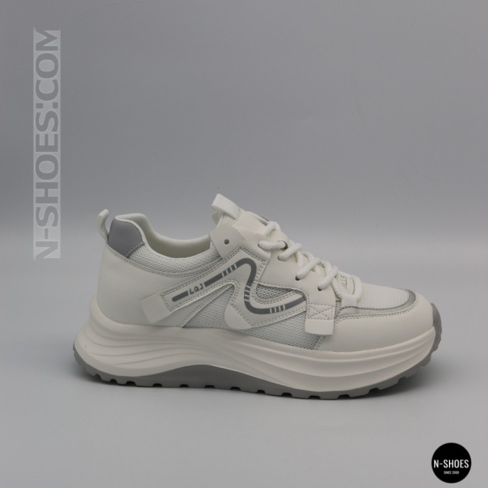 Белые женские кроссовки Allsy Lonza 206898 yr10-1 (white-grey) 6162 в стиле Chunky Sneakers