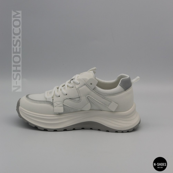 Белые женские кроссовки Allsy Lonza 206898 yr10-1 (white-grey) 6162 в стиле Chunky Sneakers