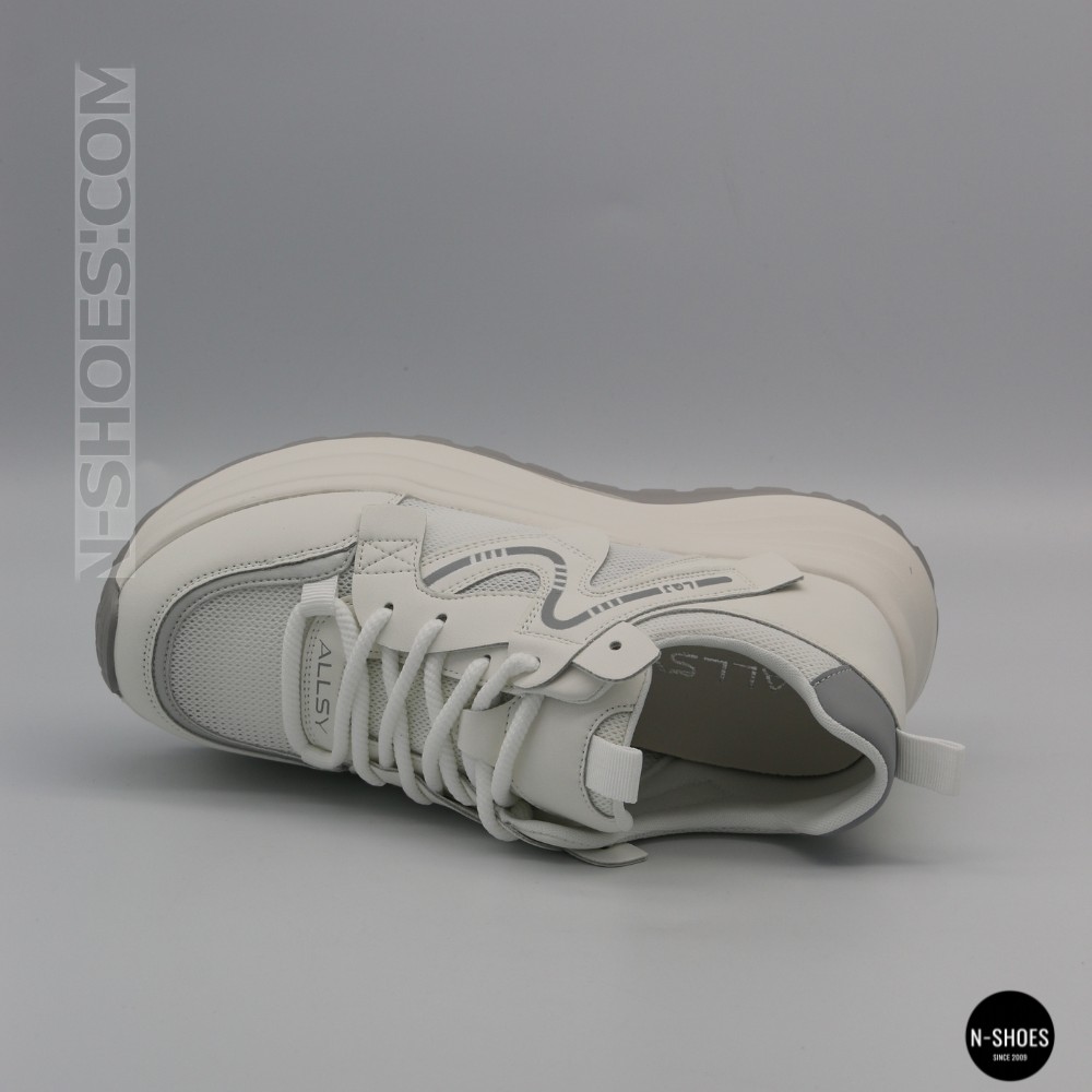 Білі жіночі кросівки Allsy Lonza 206898 yr10-1 (white-grey) 6162 у стилі Chunky Sneakers