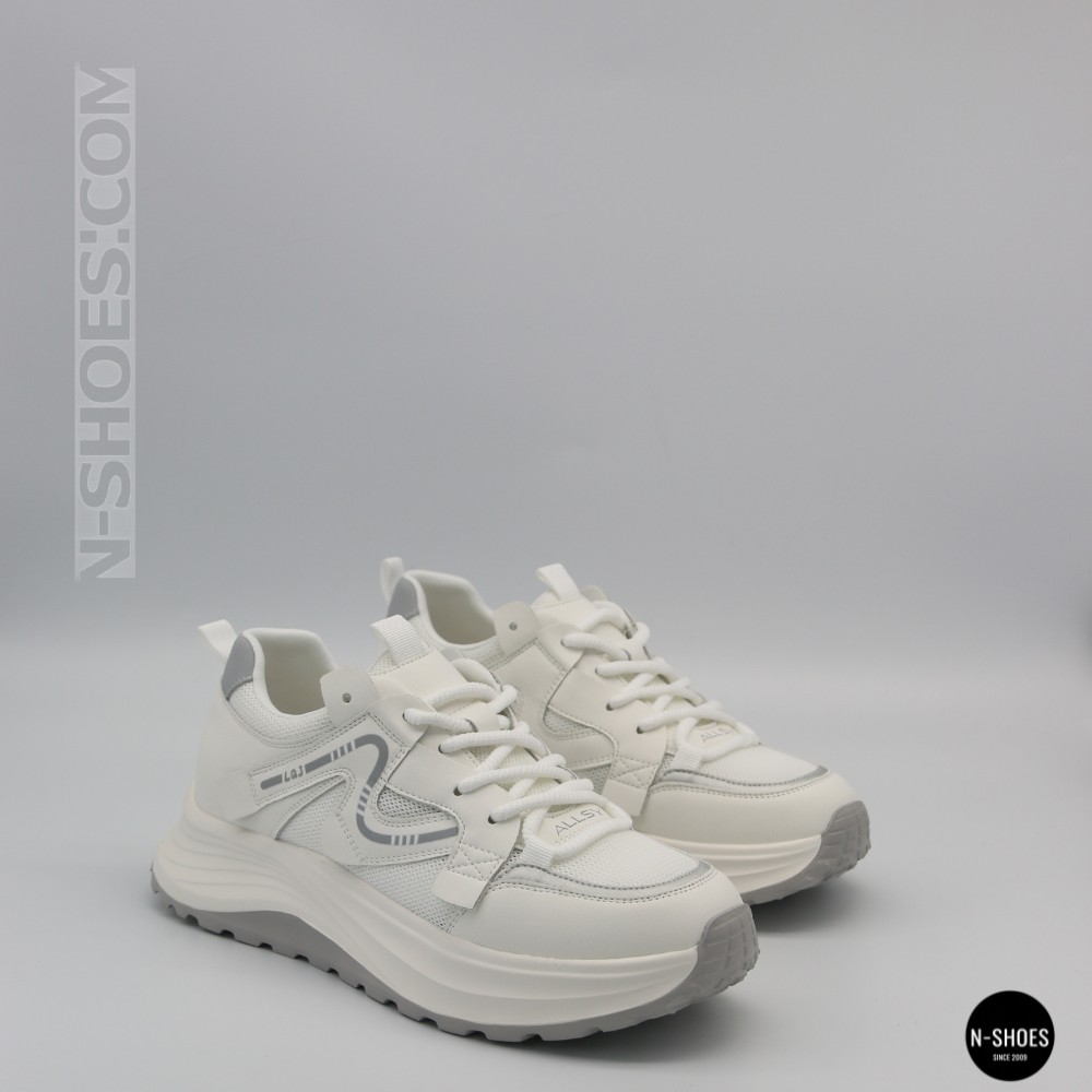 Білі жіночі кросівки Allsy Lonza 206898 yr10-1 (white-grey) 6162 у стилі Chunky Sneakers