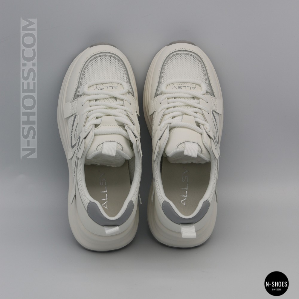Білі жіночі кросівки Allsy Lonza 206898 yr10-1 (white-grey) 6162 у стилі Chunky Sneakers