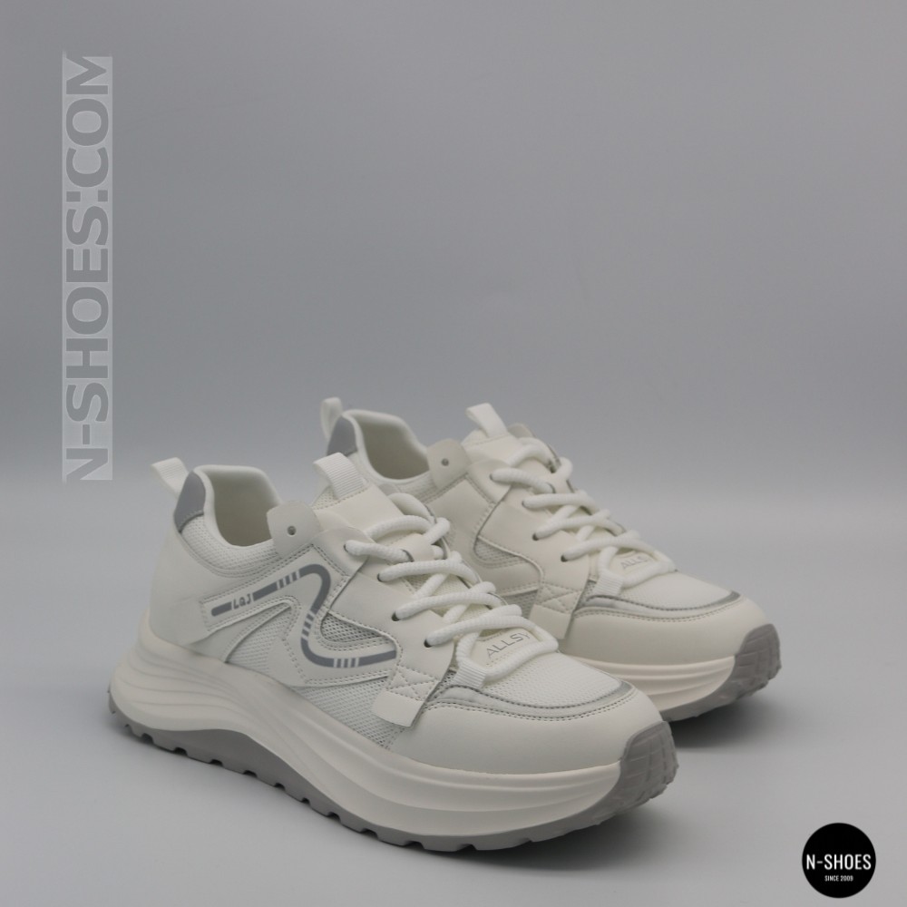 Білі жіночі кросівки Allsy Lonza 206898 yr10-1 (white-grey) 6162 у стилі Chunky Sneakers
