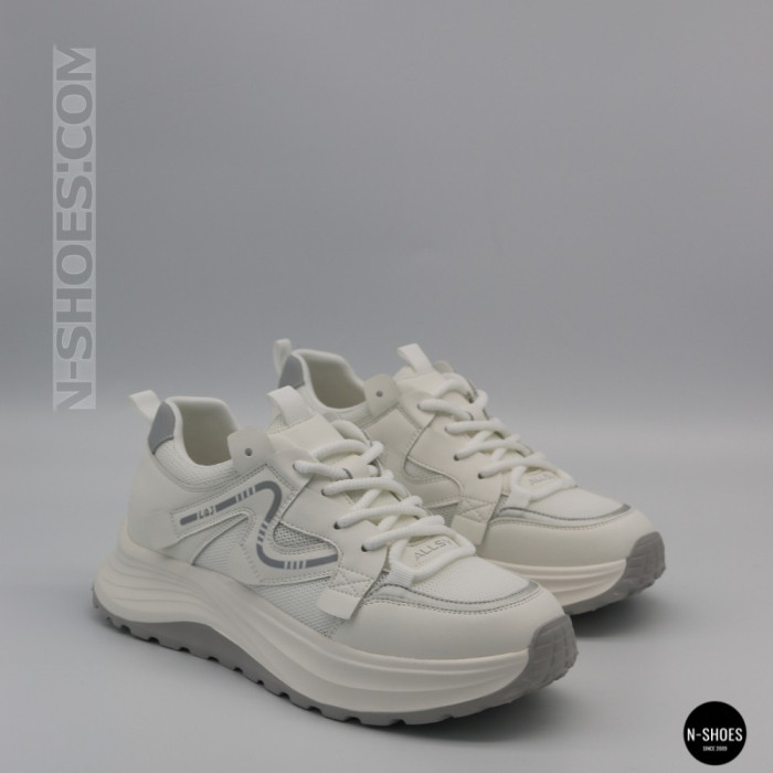Белые женские кроссовки Allsy Lonza 206898 yr10-1 (white-grey) 6162 в стиле Chunky Sneakers