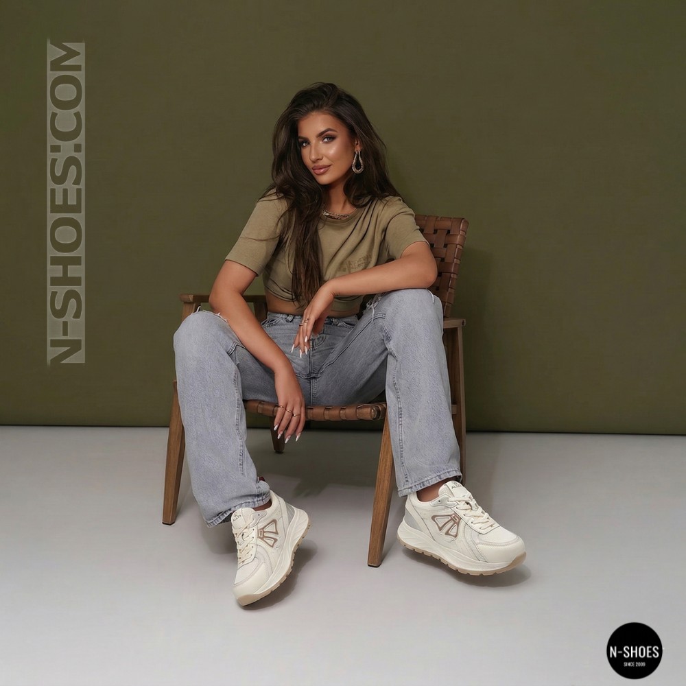 Жіночі бежеві кросівки Allsy 207032 yr18-3 Lonza 6163 в стилі Axel Arigato