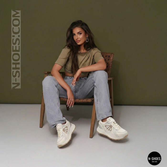 Женские бежевые кроссовки Allsy 207032 yr18-3 Lonza 207028 beige 6163 в стиле Axel Arigato