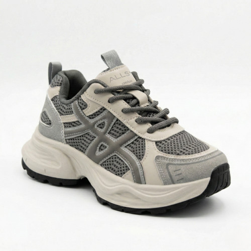 Women's gray Allsy Lonza 208433 tt-105 gray 6164 sneakers in the style of Asics GEL-Kayano 14