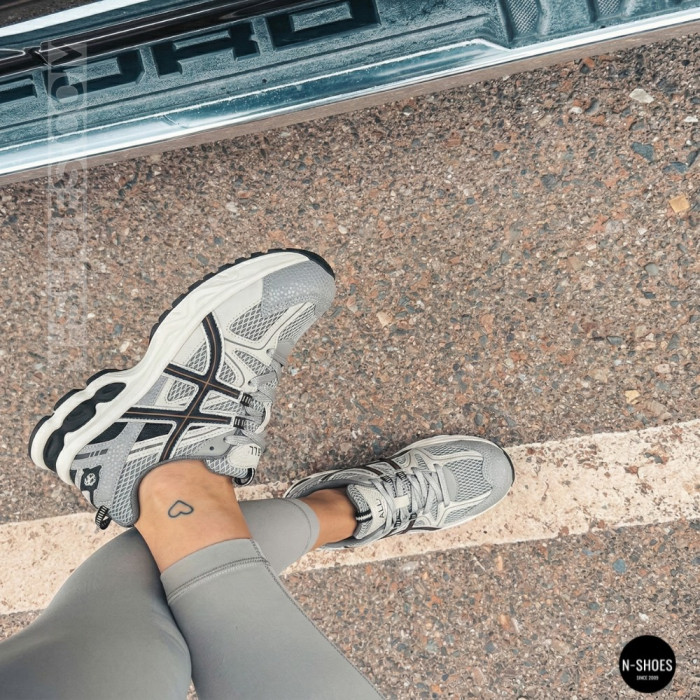Женские серые кроссовки Allsy 209784 t25675 Lonza 212533 grey 6166 в стиле ASICS GEL