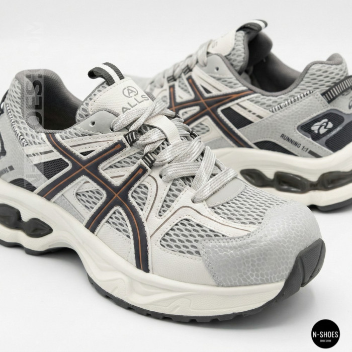 Женские серые кроссовки Allsy 209784 t25675 Lonza 212533 grey 6166 в стиле ASICS GEL