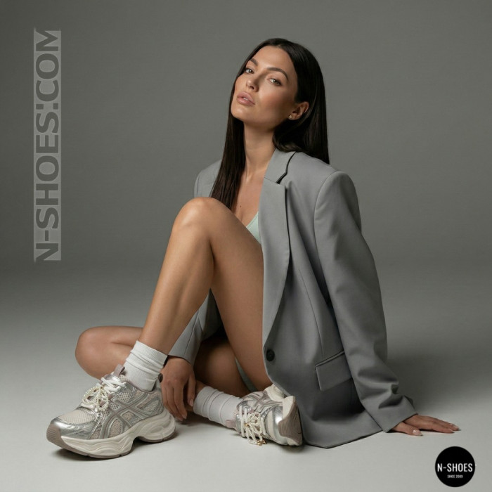 Allsy Lonza 206901 yr17-1 silver 6167 Women's Sneakers Asics Style
