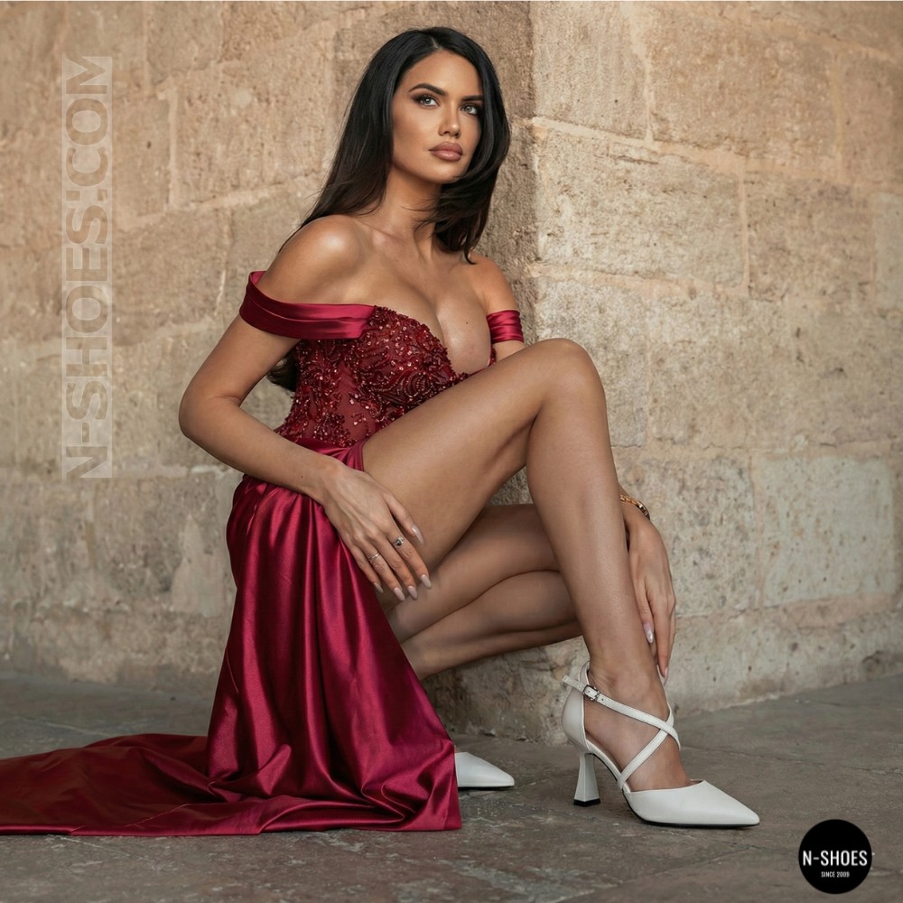 Жіночі білі туфлі-босоніжки Fabio Monelli на французькому підборі 207657 22A649-A288-YP1035TS WHITE FM 6168