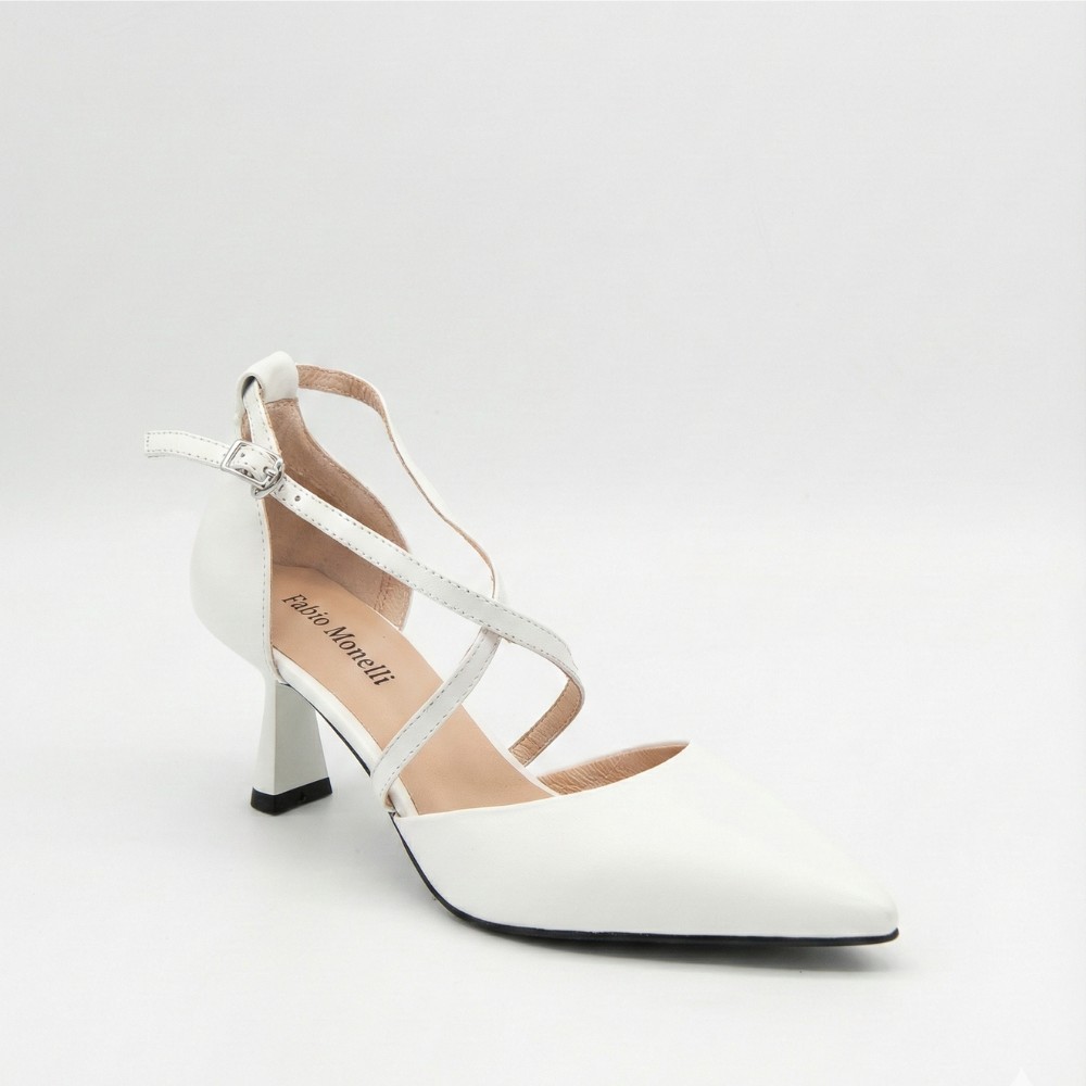 Жіночі білі туфлі-босоніжки Fabio Monelli на французькому підборі 207657 22A649-A288-YP1035TS WHITE FM 6168