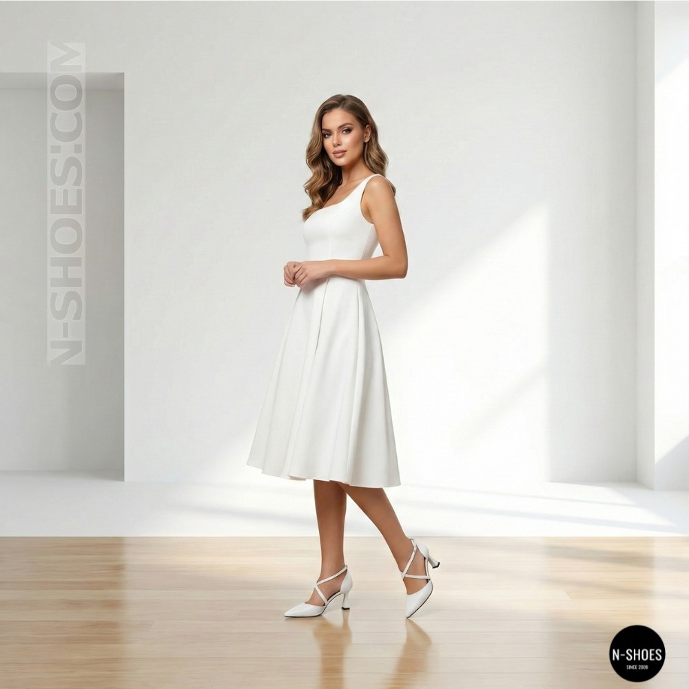 Жіночі білі туфлі-босоніжки Fabio Monelli на французькому підборі 207657 22A649-A288-YP1035TS WHITE FM 6168