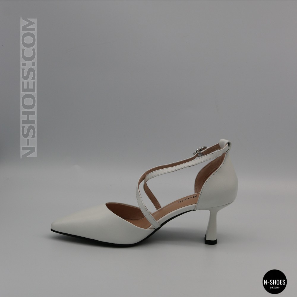 Жіночі білі туфлі-босоніжки Fabio Monelli на французькому підборі 207657 22A649-A288-YP1035TS WHITE FM 6168