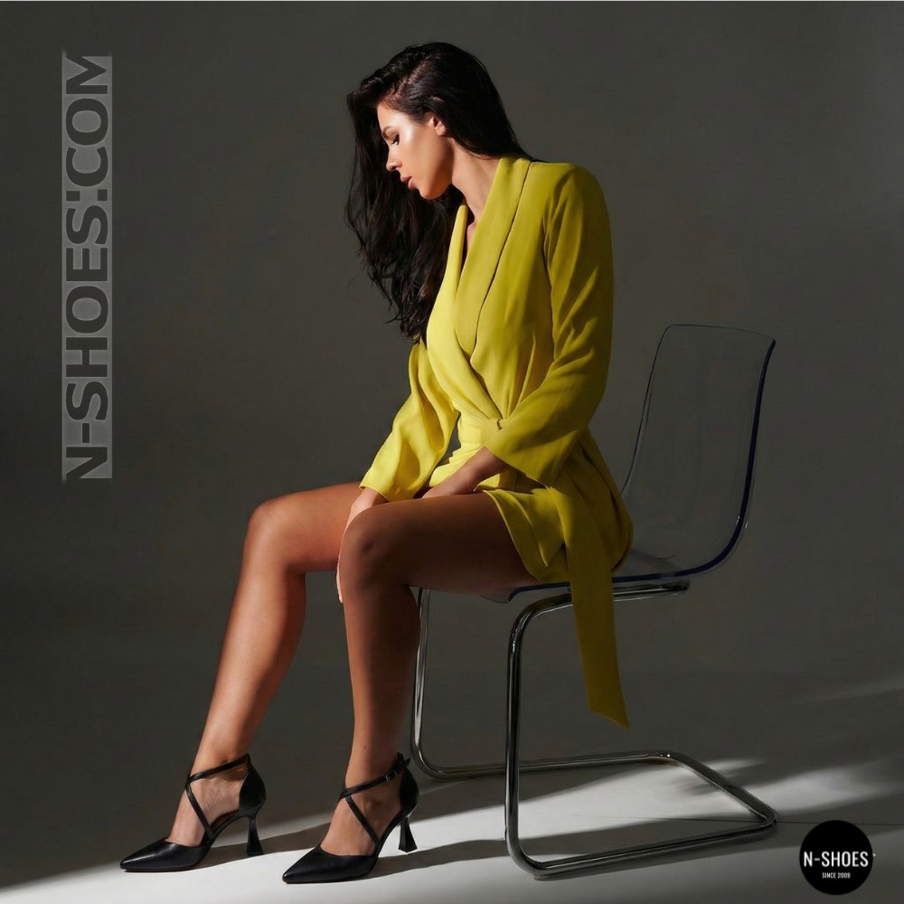 Жіночі чорні туфлі-босоніжки на стійкому каблуці французькому Fabio Monelli 212267 22a649-a288-y314ts black fm 6169