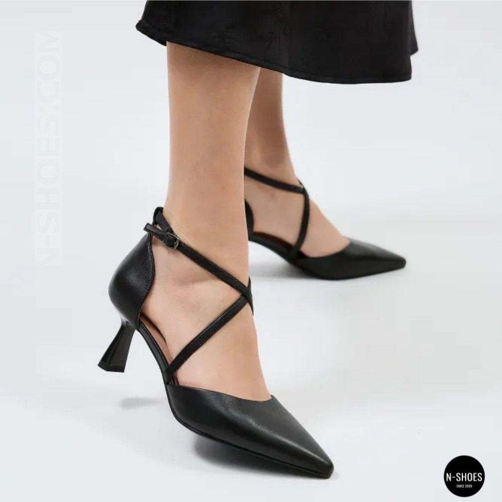 Жіночі чорні туфлі-босоніжки на стійкому каблуці французькому Fabio Monelli 212267 22a649-a288-y314ts black fm 6169