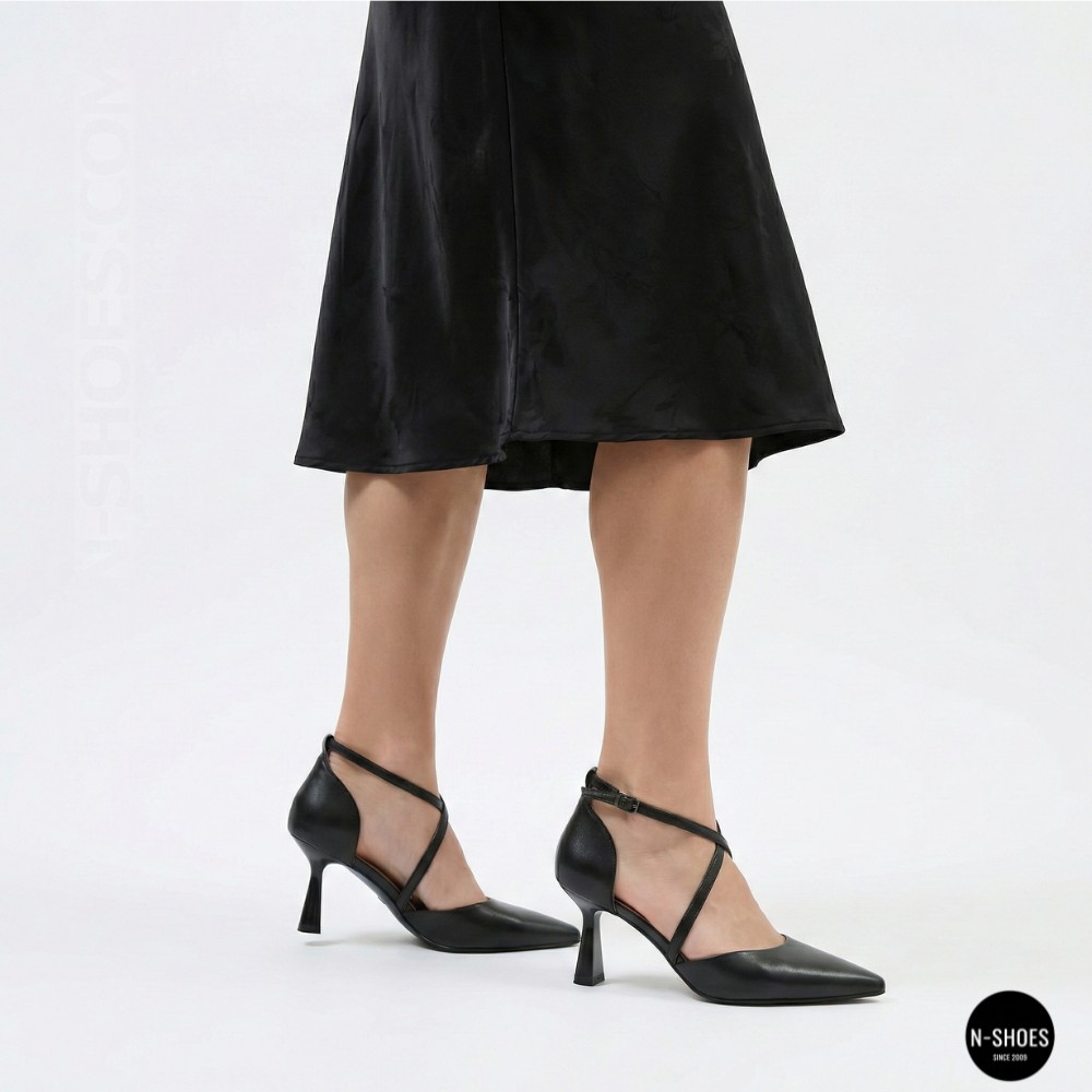 Жіночі чорні туфлі-босоніжки на стійкому каблуці французькому Fabio Monelli 212267 22a649-a288-y314ts black fm 6169