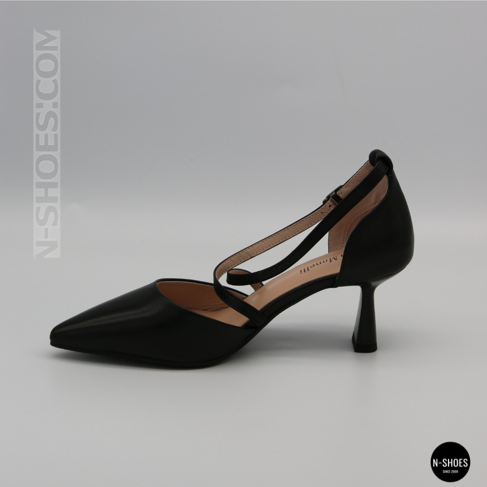 Жіночі чорні туфлі-босоніжки на стійкому каблуці французькому Fabio Monelli 212267 22a649-a288-y314ts black fm 6169