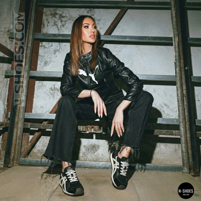 Женские черные кеды Allsy 207876 1609-1 Black Lonza 212543 6170 в стиле Onitsuka Tiger Mexico 66