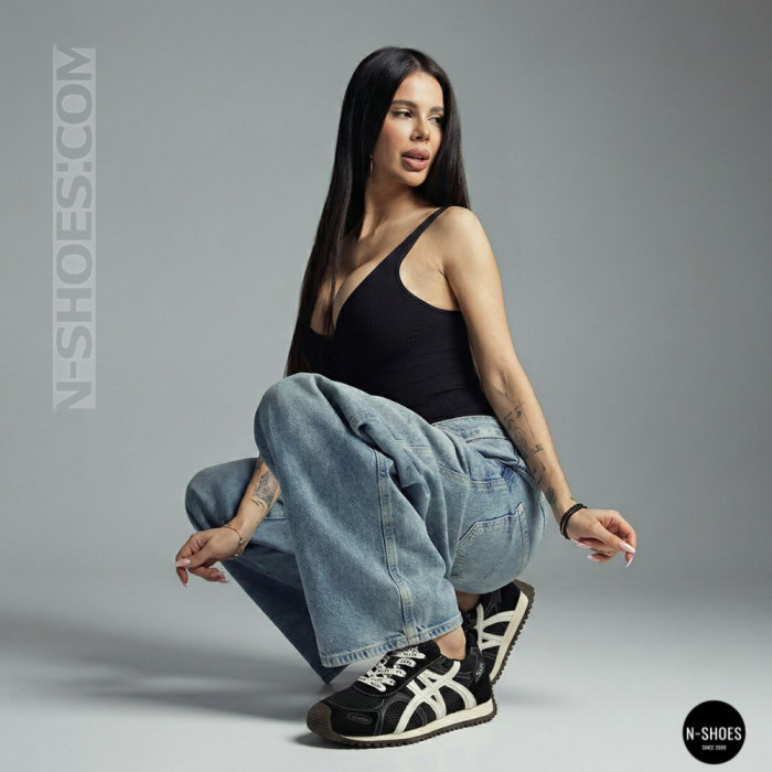 Женские черные кеды Allsy 207876 1609-1 Black Lonza 212543 6170 в стиле Onitsuka Tiger Mexico 66