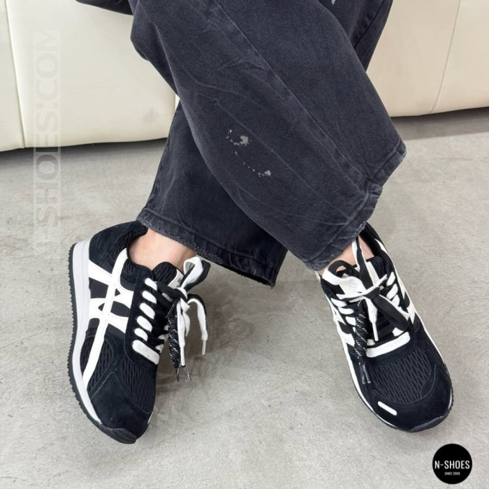 Женские черные кеды Allsy 207876 1609-1 Black Lonza 212543 6170 в стиле Onitsuka Tiger Mexico 66
