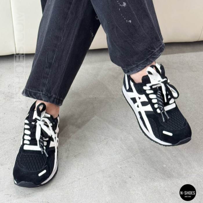 Женские черные кеды Allsy 207876 1609-1 Black Lonza 212543 6170 в стиле Onitsuka Tiger Mexico 66
