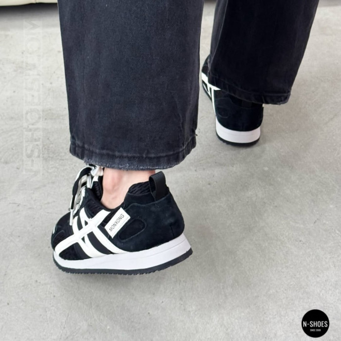 Женские черные кеды Allsy 207876 1609-1 Black Lonza 212543 6170 в стиле Onitsuka Tiger Mexico 66