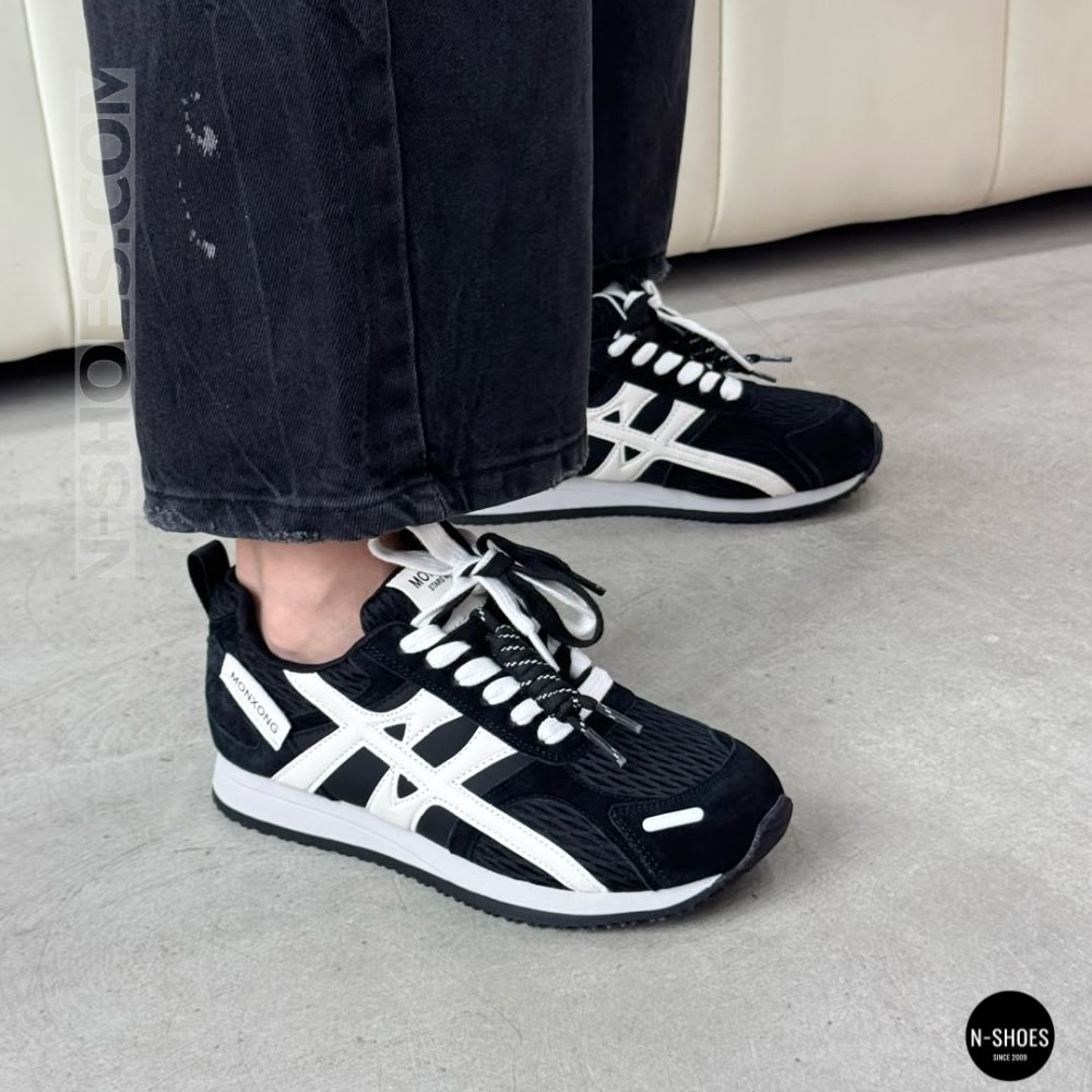 Жіночі чорні кеди Allsy 207876 1609-1 Black Lonza 212543 6170 в стилі Onitsuka Tiger Mexico 66