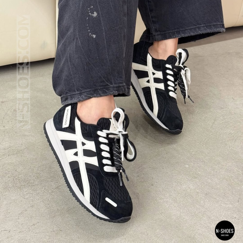 Жіночі чорні кеди Allsy 207876 1609-1 Black Lonza 212543 6170 в стилі Onitsuka Tiger Mexico 66