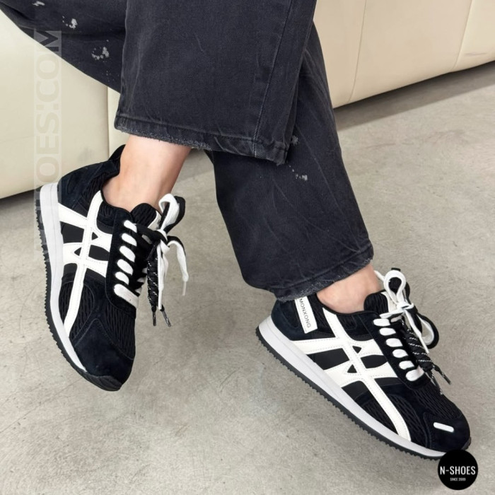 Женские черные кеды Allsy 207876 1609-1 Black Lonza 212543 6170 в стиле Onitsuka Tiger Mexico 66