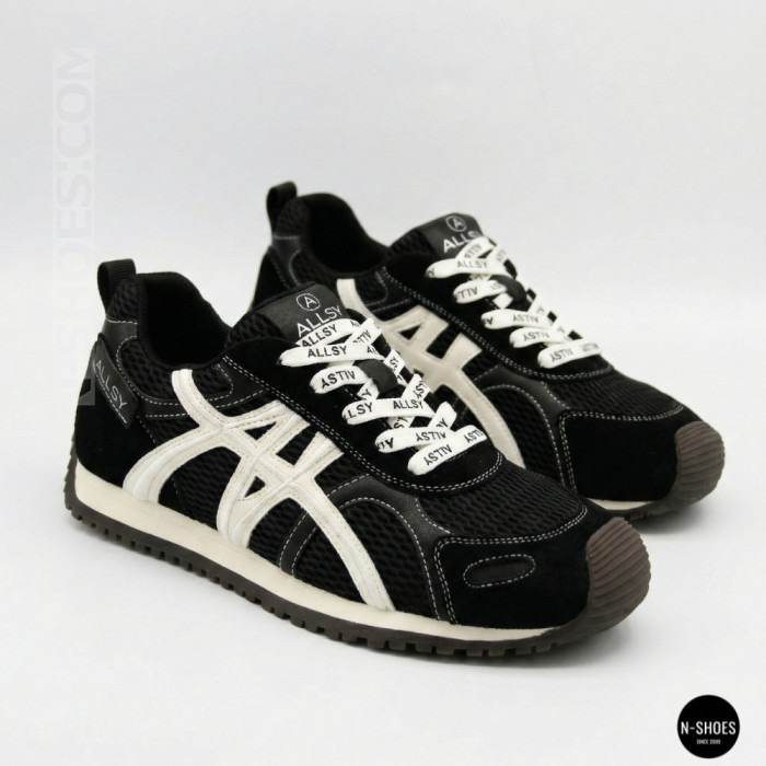 Женские черные кеды Allsy 207876 1609-1 Black Lonza 212543 6170 в стиле Onitsuka Tiger Mexico 66