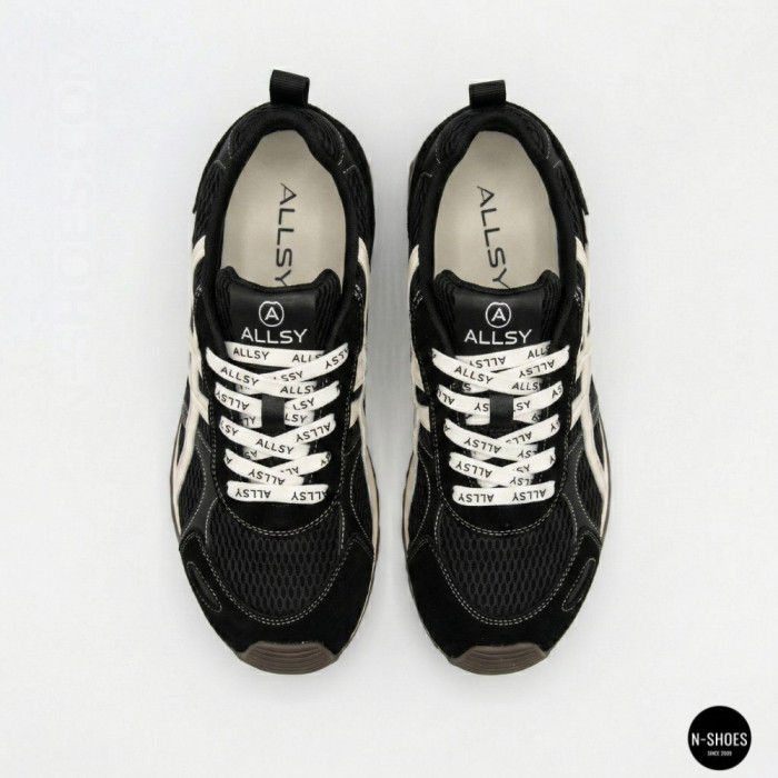 Женские черные кеды Allsy 207876 1609-1 Black Lonza 212543 6170 в стиле Onitsuka Tiger Mexico 66