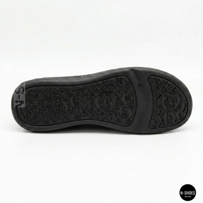Women's Black Leather Moccasin Sneakers Allsy 207743 q1-01-2 Black 6172