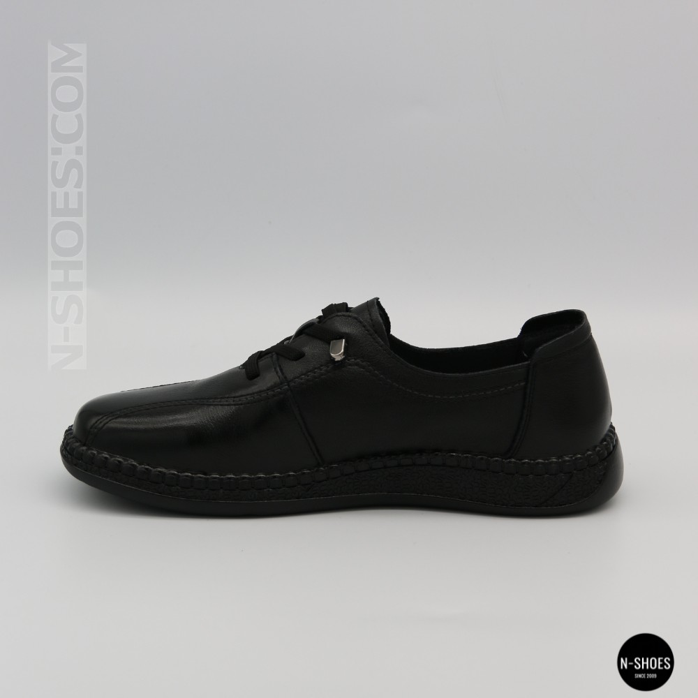 Жіночі чорні шкіряні кеди-мокасини Allsy 207743 q1-01-2 Black 6172