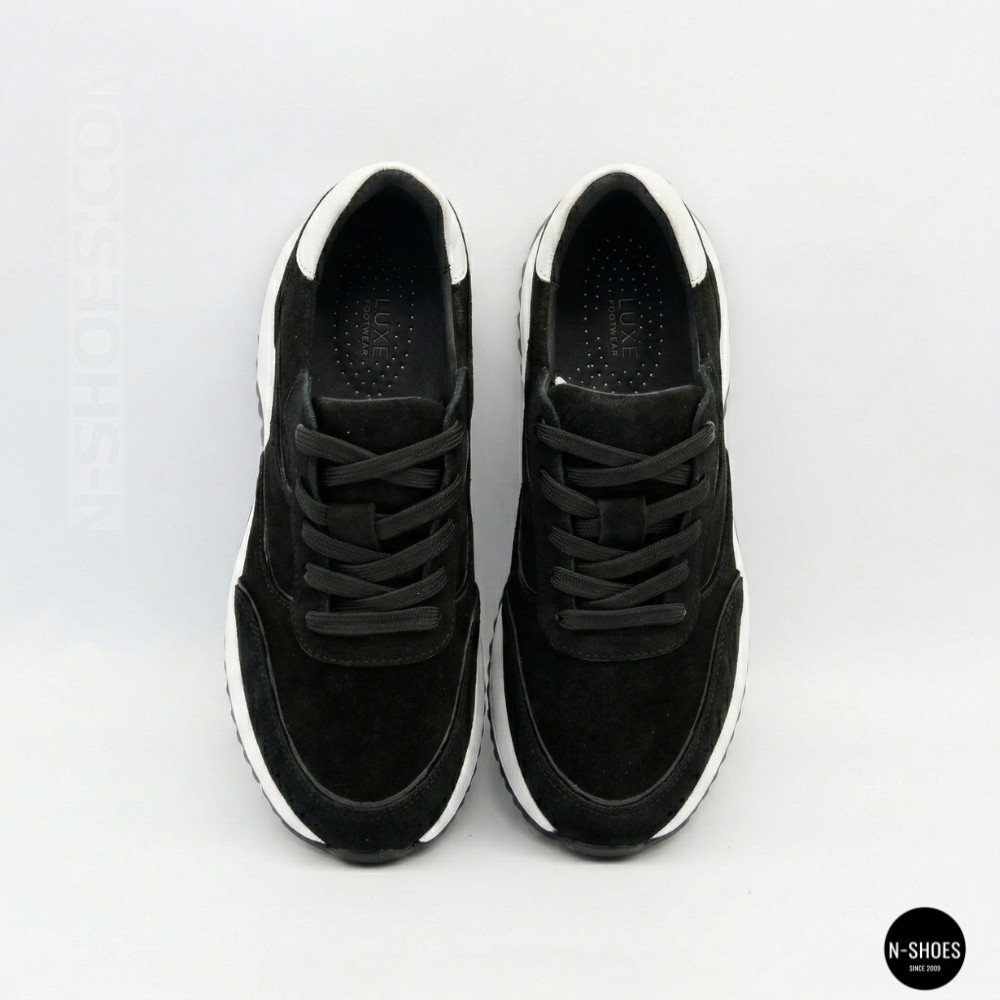 Женские черные замшевые кроссовки на танкетке Romax Comfort 1361-4v 6173