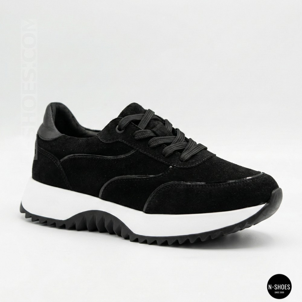 Женские черные замшевые кроссовки на танкетке Romax Comfort 1361-4v 6173