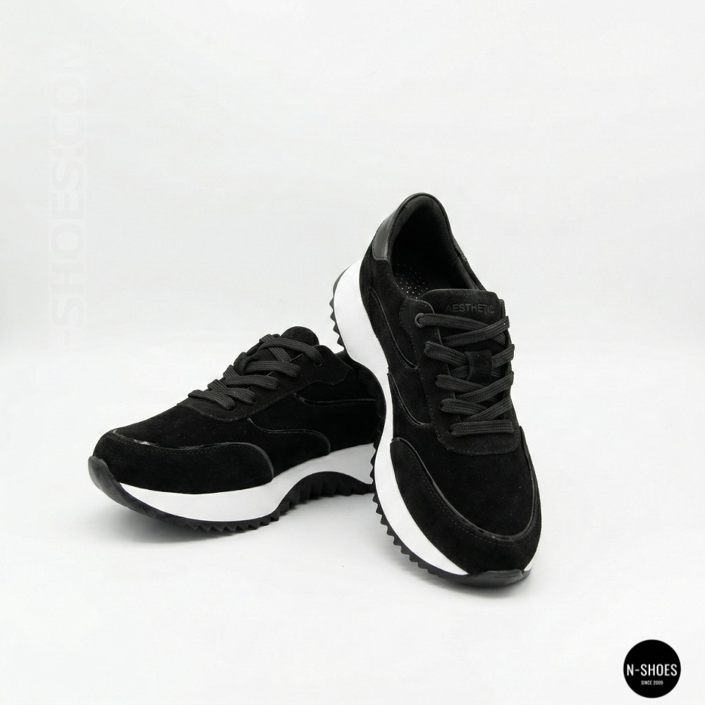 Женские черные замшевые кроссовки на танкетке Romax Comfort 1361-4v 6173