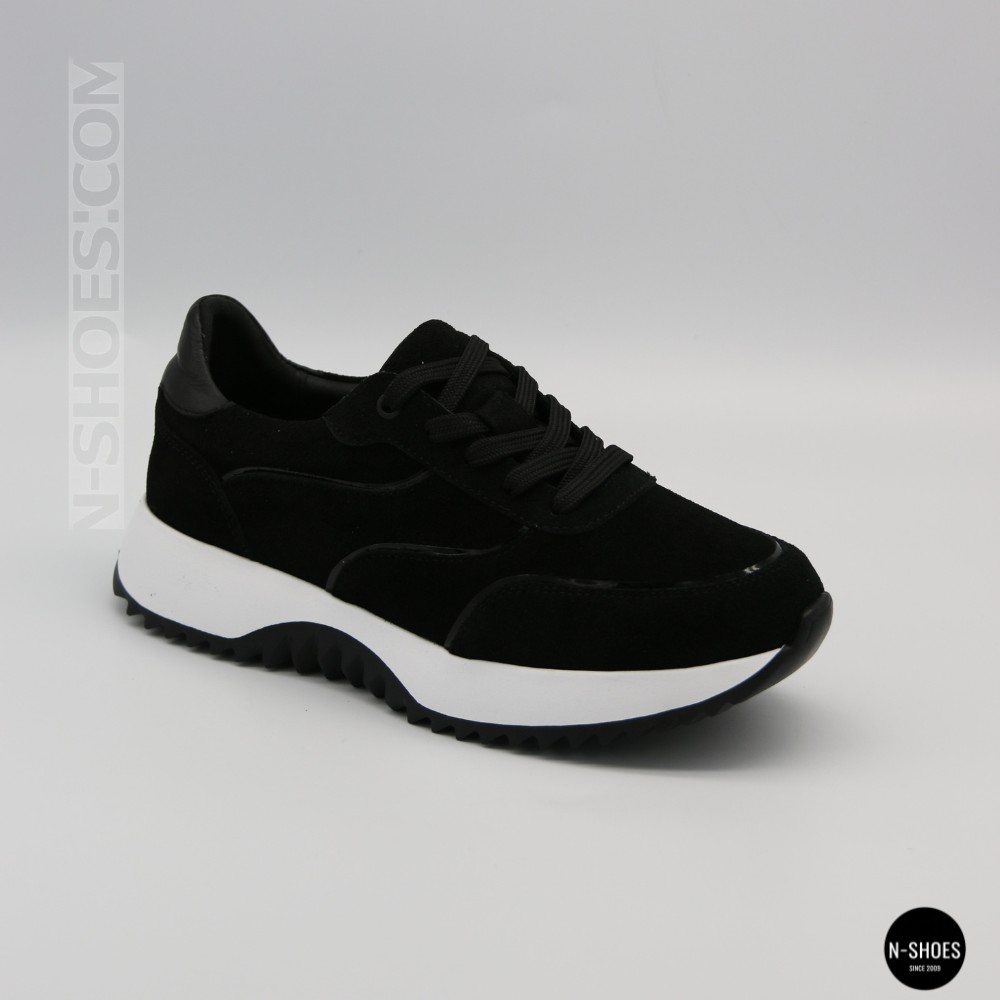 Женские черные замшевые кроссовки на танкетке Romax Comfort 1361-4v 6173