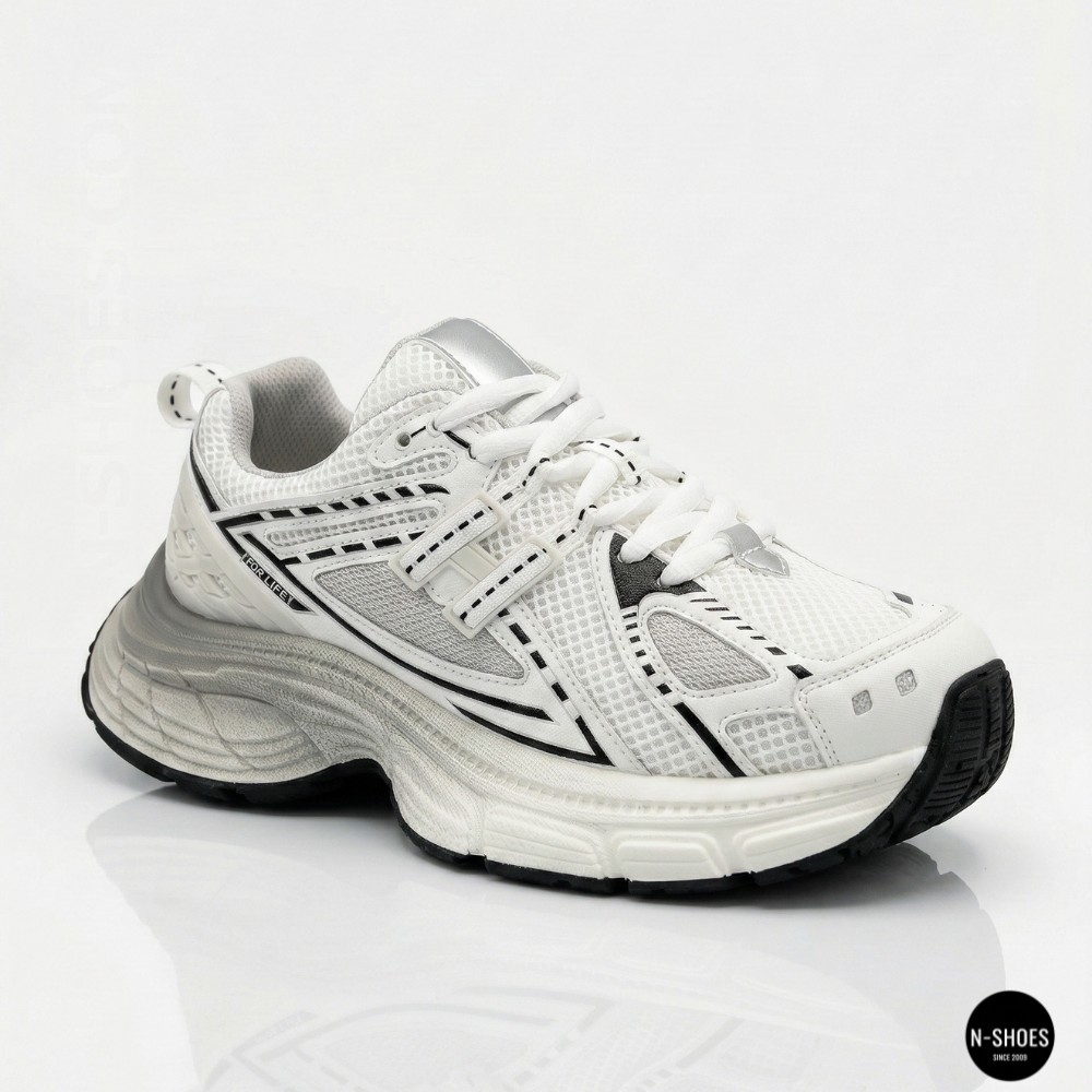 Трендові жіночі білі кросівки на платформі Allsy 207728 25k66d050-1 white 6174