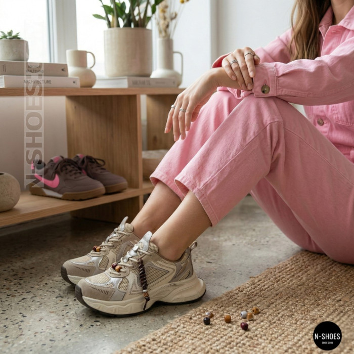 Жіночі кросівки на платформі Allsy 211243 25z51d2792-1 lonza beige 6175