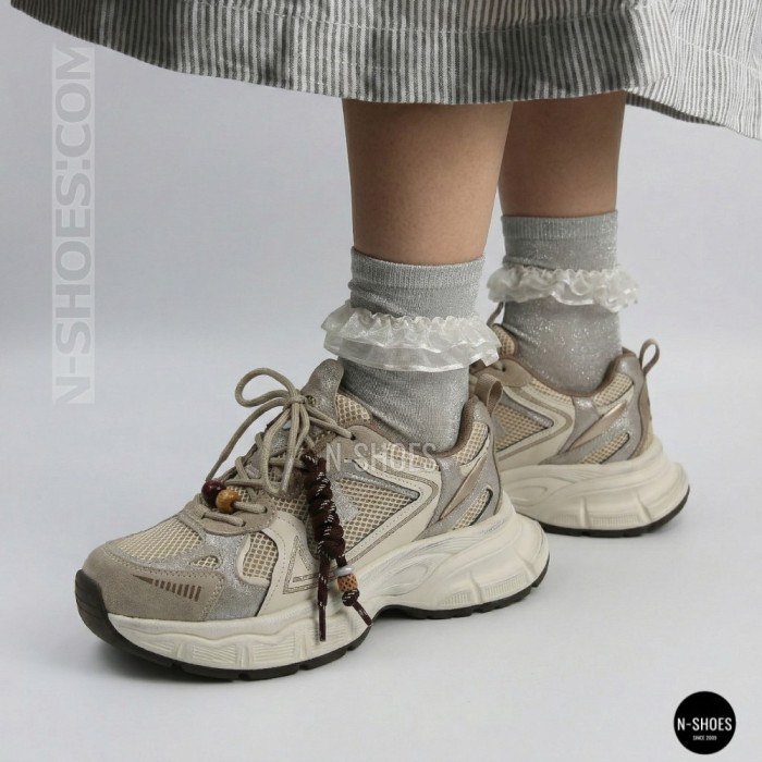 Женские кроссовки на платформе Allsy 211243 25z51d2792-1 lonza beige 6175