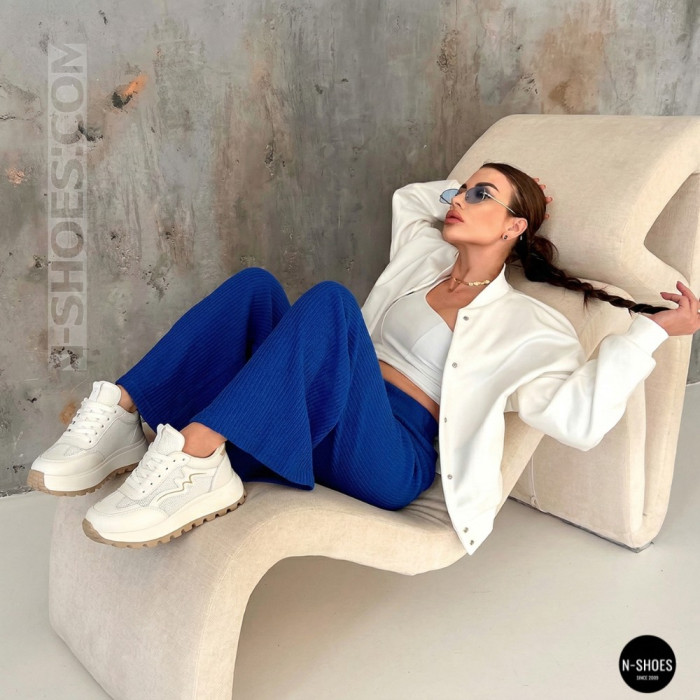 Комфортные кроссовки на платформе Allsy 207015 zy2501-2 lonza milk-beige 6176