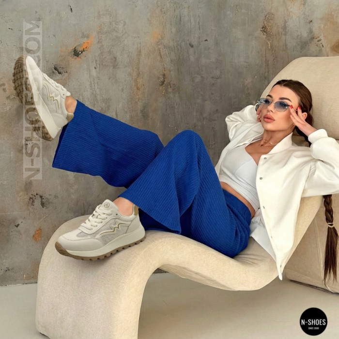 Комфортные кроссовки на платформе Allsy 207015 zy2501-2 lonza milk-beige 6176